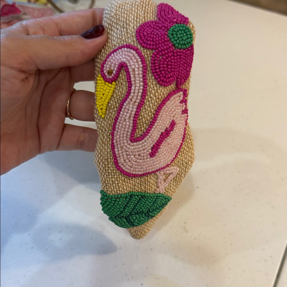 Beaded Flamingo and Flower Headband